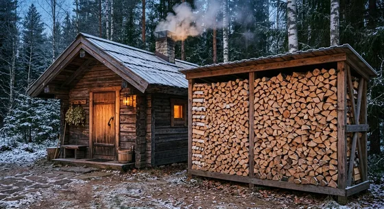 Укладка дров в Гатчине, улица Дровяная, 48